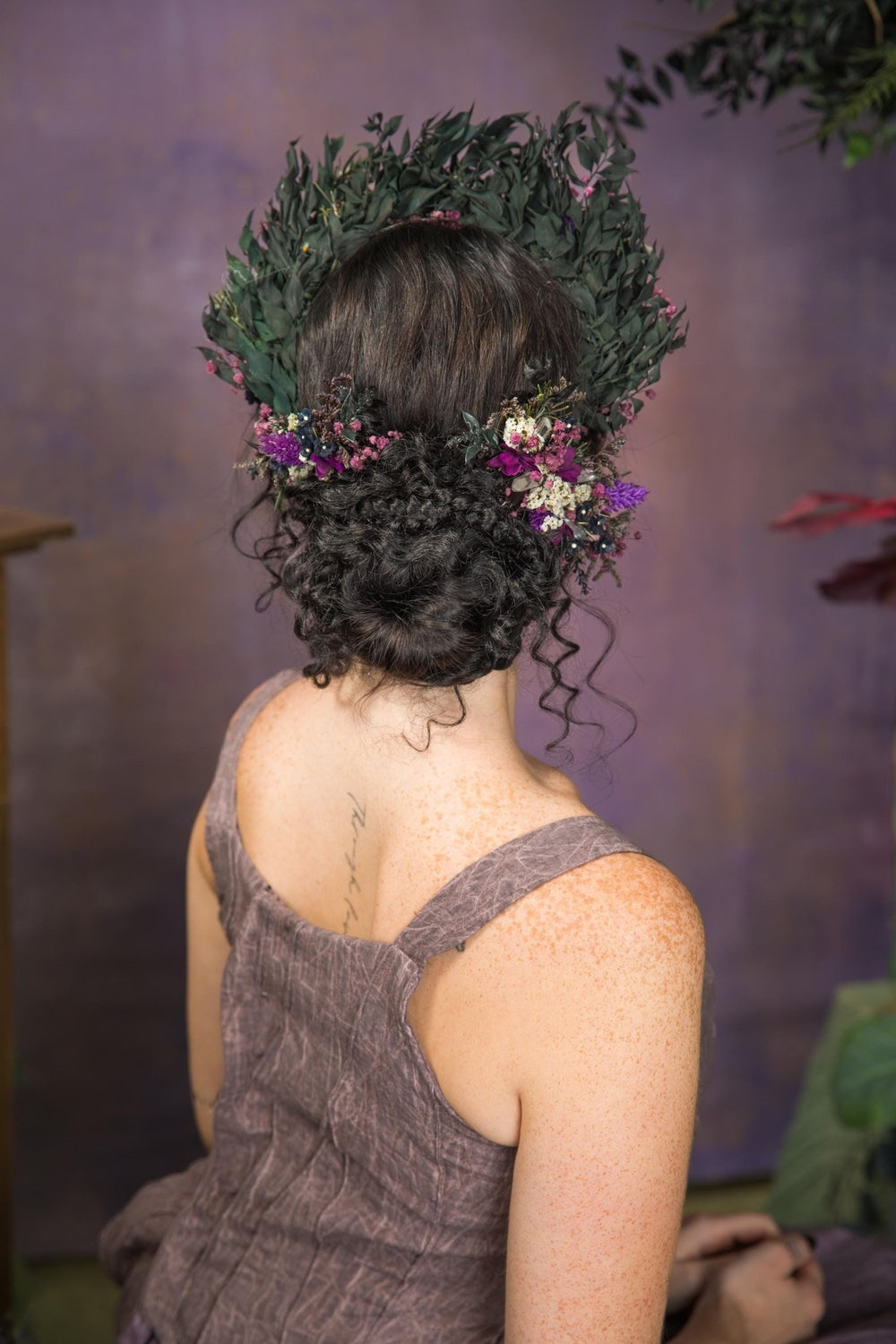 Purple Flower Hair Comb: Autumn Wedding Bridal Hair Accessory – handmade floral hair accessory by magaela