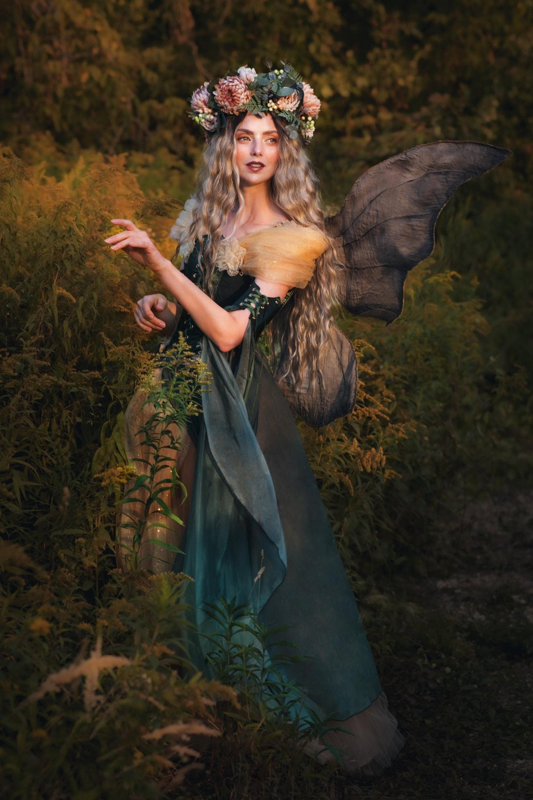 Boho Flower Hair Wreath: Autumn Wedding Bridal Crown – handmade floral hair accessory by magaela