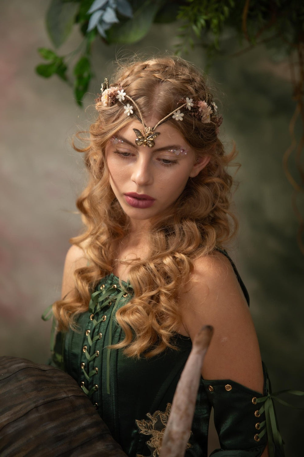 Vintage Floral Bridal Crown: Woodland Wedding Tiara – handmade floral hair accessory by magaela