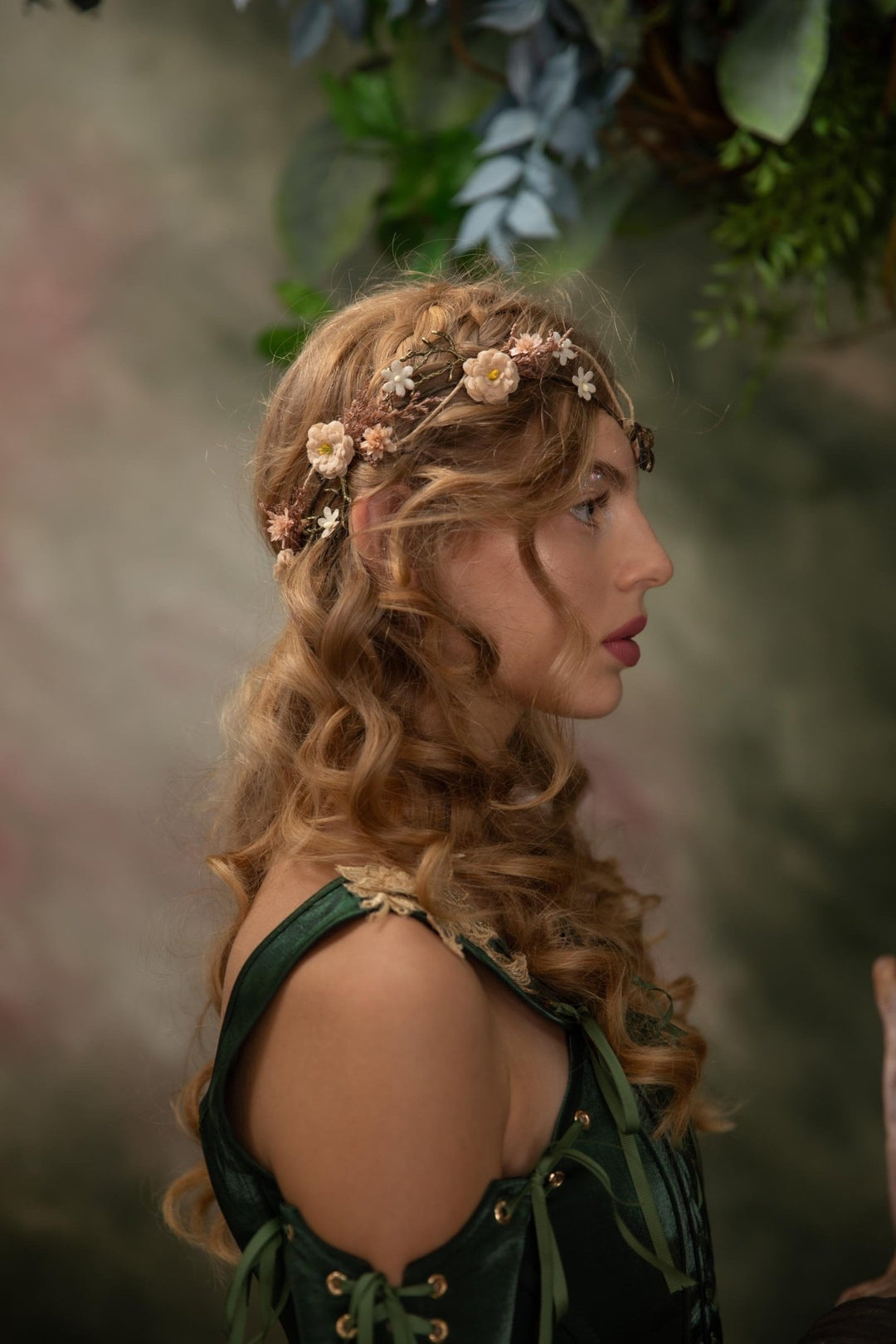 Vintage Floral Bridal Crown: Woodland Wedding Tiara – handmade floral hair accessory by magaela