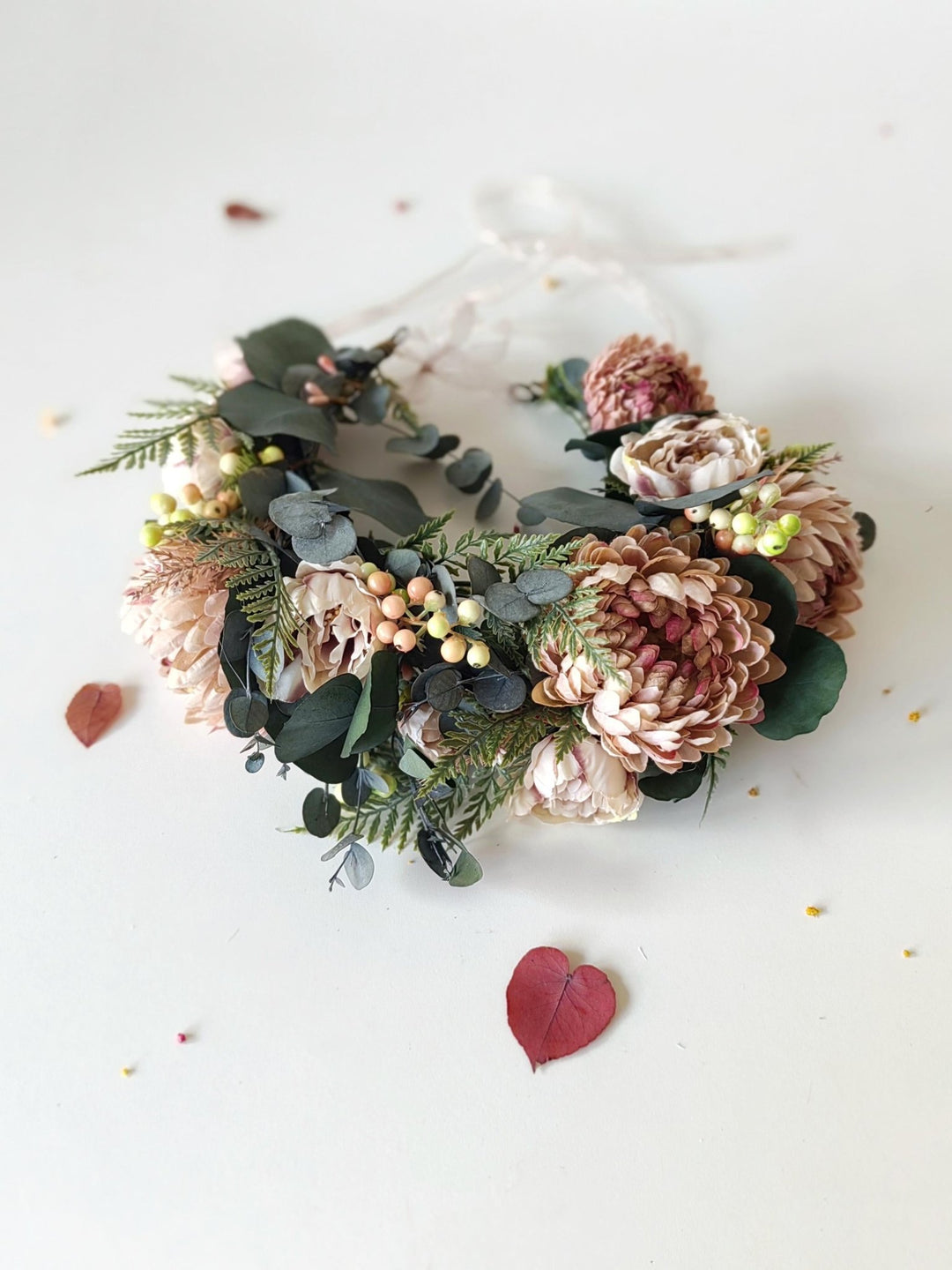 Boho Flower Hair Wreath: Autumn Wedding Bridal Crown – handmade floral hair accessory by magaela