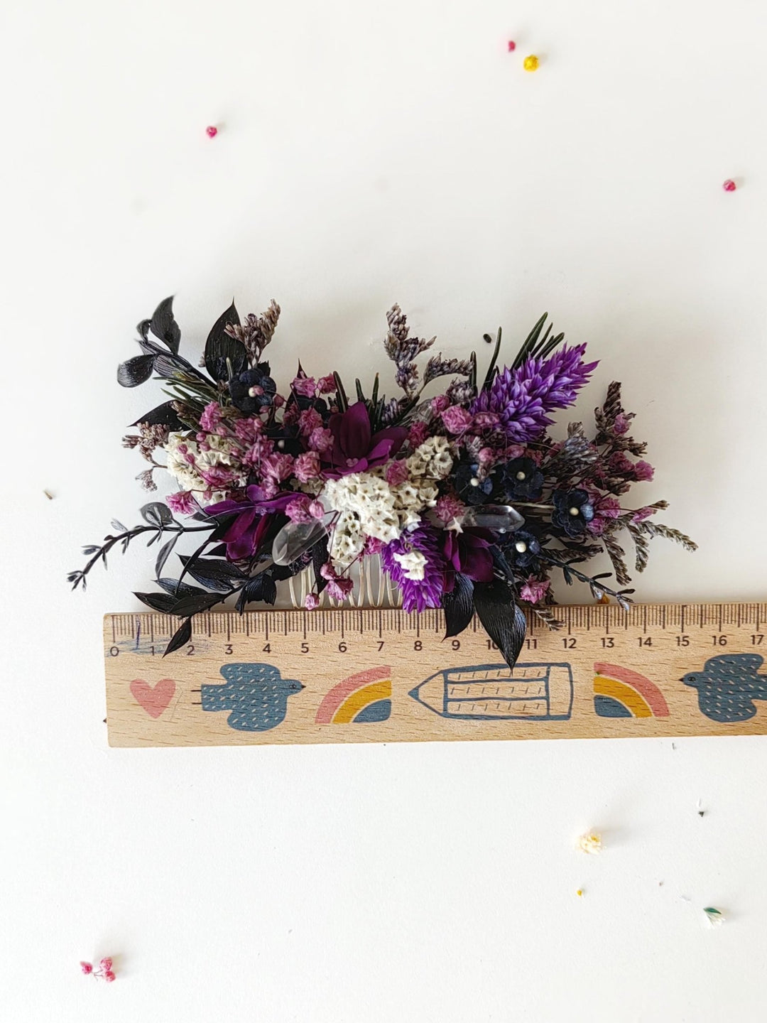 Purple Flower Hair Comb: Autumn Wedding Bridal Hair Accessory – handmade floral hair accessory by magaela