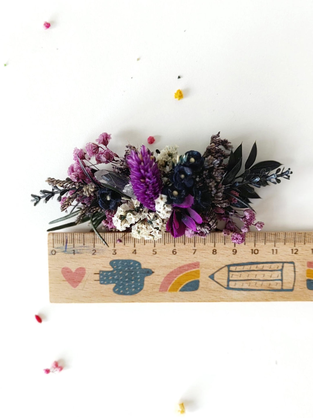 Purple Flower Hair Comb: Autumn Wedding Bridal Hair Accessory – handmade floral hair accessory by magaela