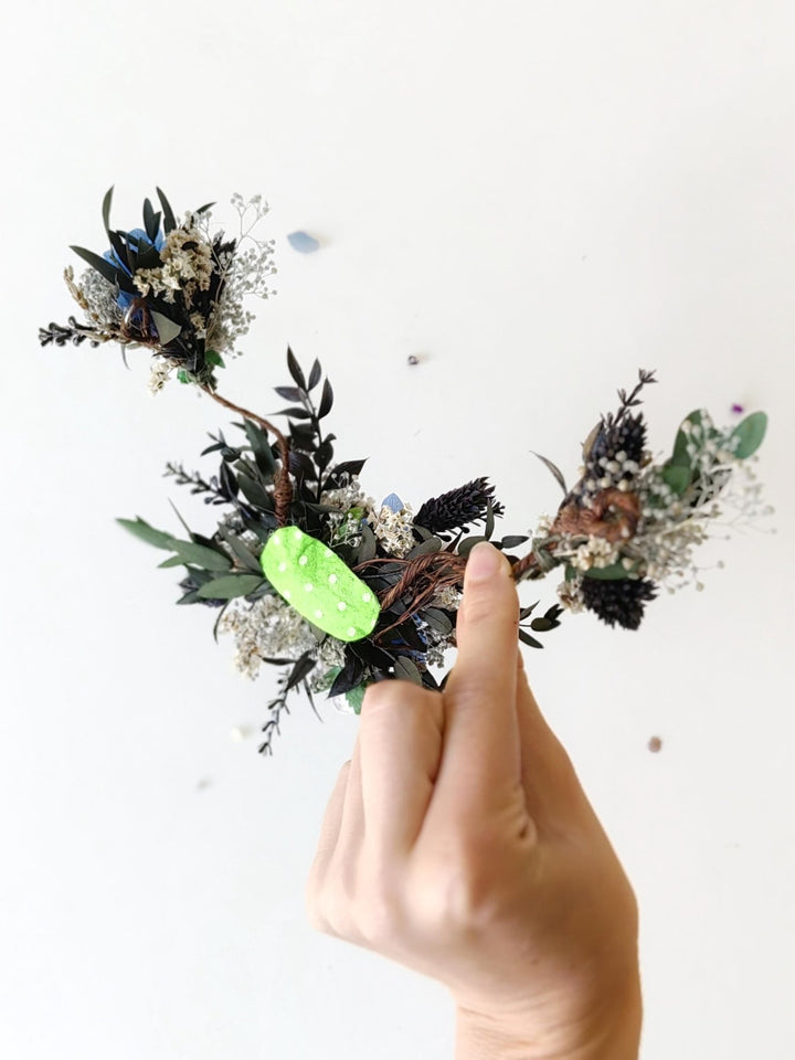 Blue Floral Hair Comb: Gothic Bridal Hair Vine, Winter Wedding – handmade floral hair accessory by magaela