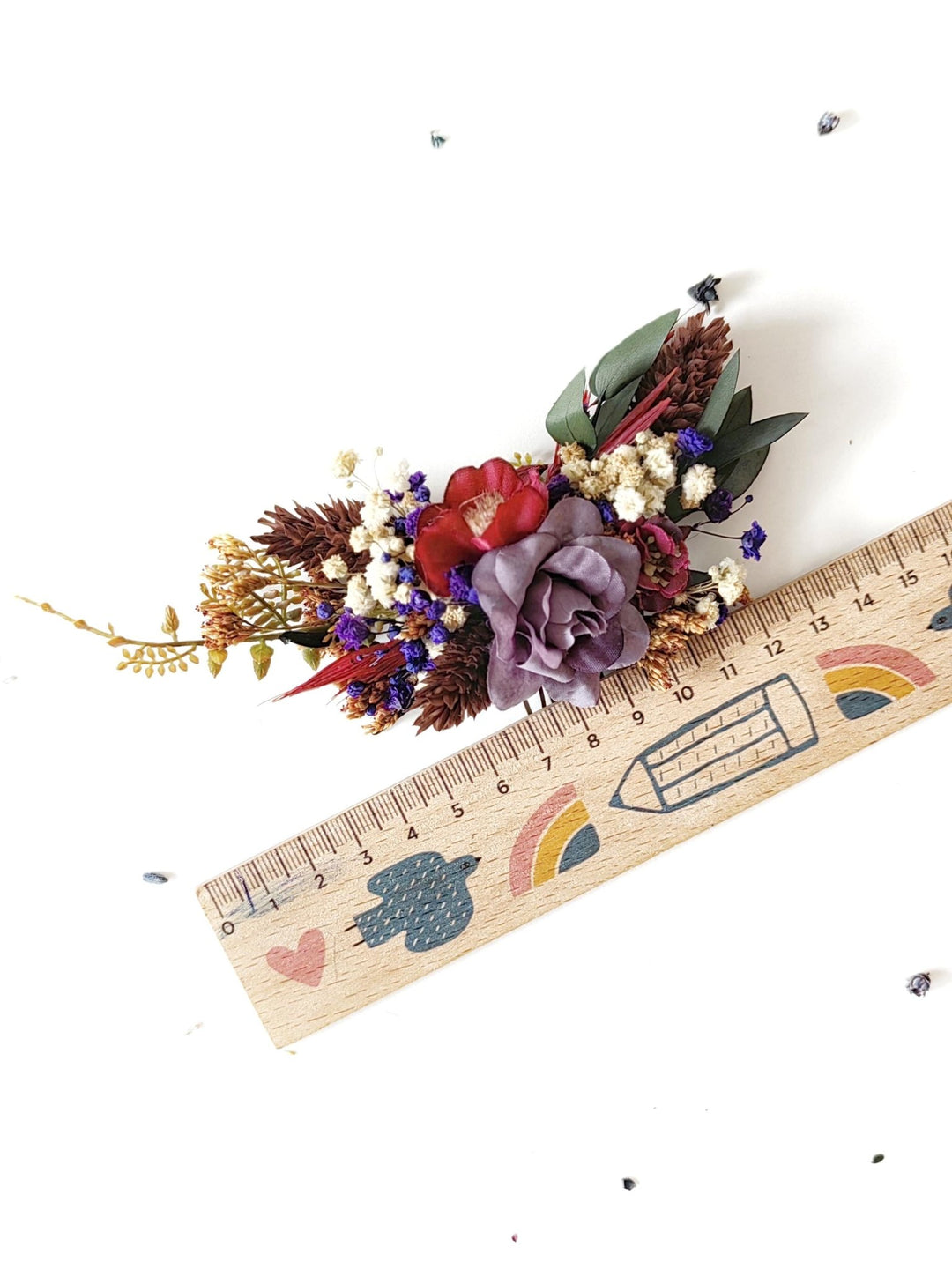 Purple Flower Hair Comb & Pins: Bridal Violet Hair Accessories – handmade floral hair accessory by magaela