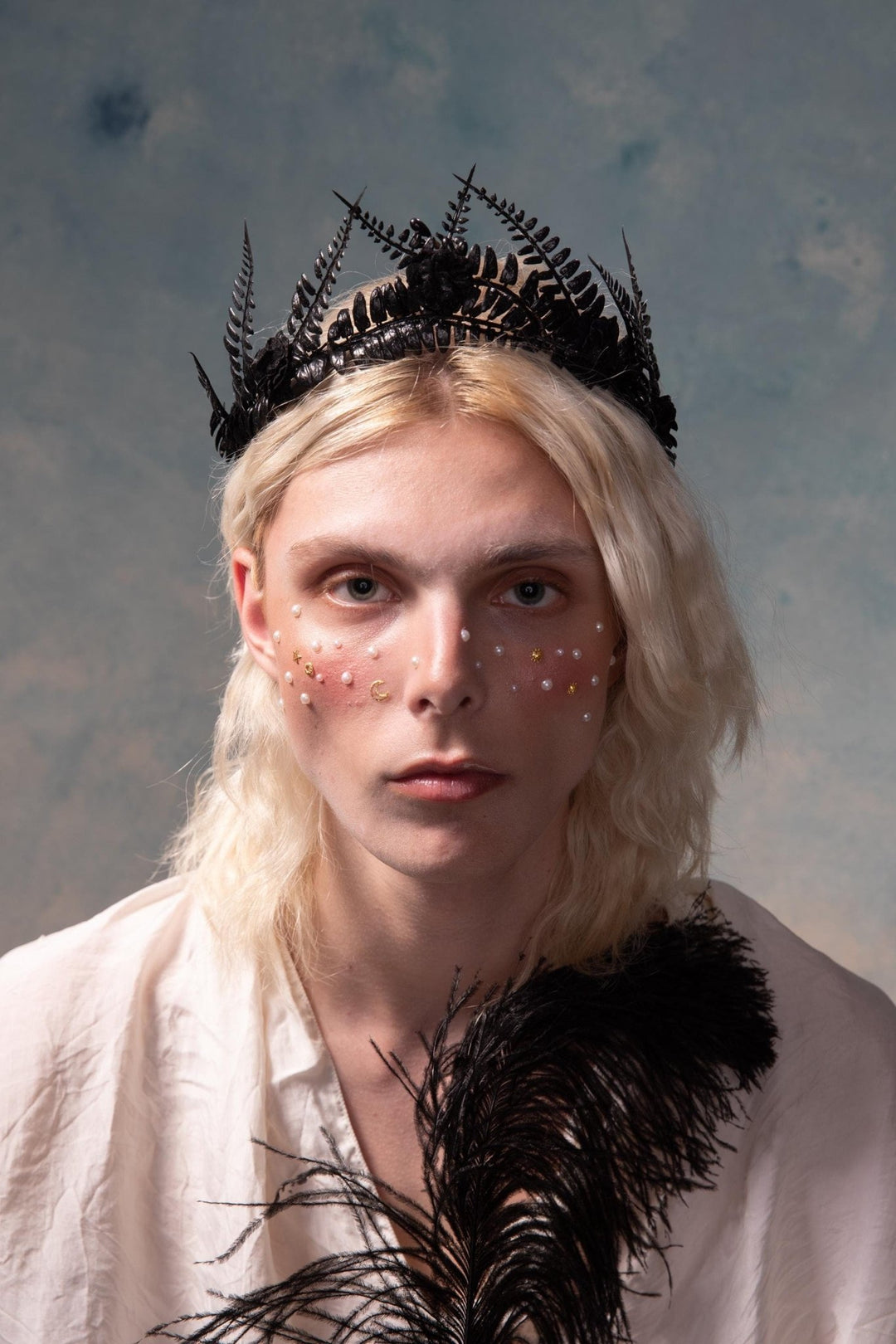 Black Flower Crown: Gothic Wedding Tiara, Pagan Headpiece – handmade floral hair accessory by magaela