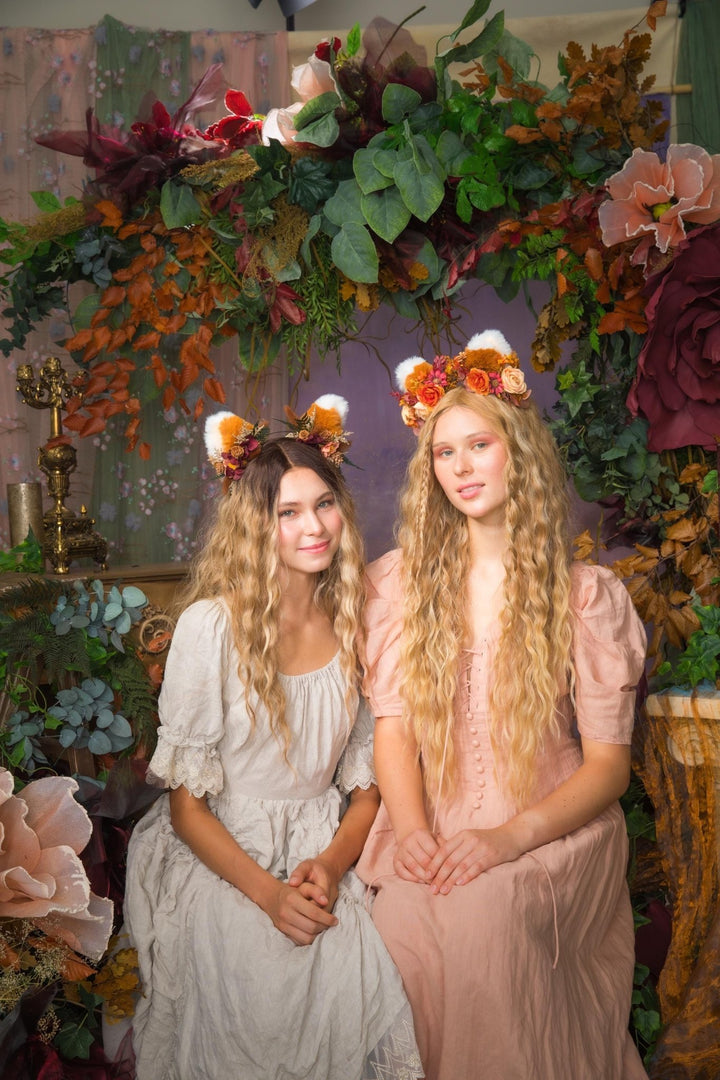 Fox Ears Headband: Fairytale Flower Crown, Kids Costume – handmade floral hair accessory by magaela