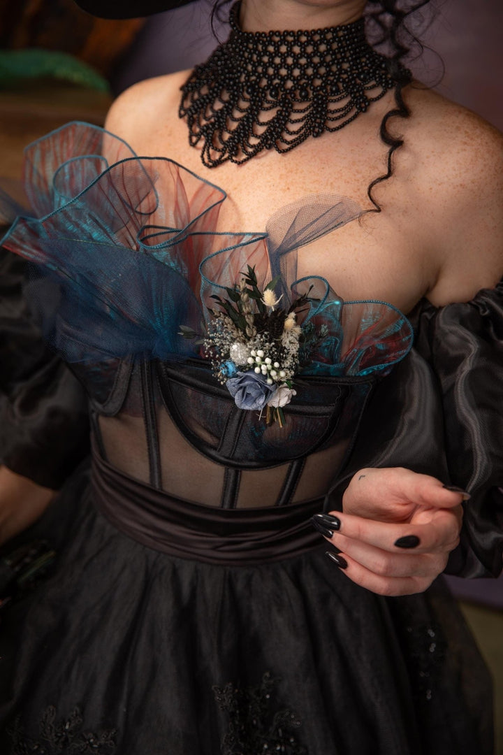 Blue Rose Boutonniere: Winter Wedding Corsage – handmade floral hair accessory by magaela