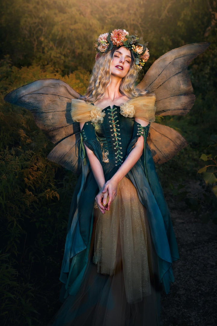 Boho Flower Hair Wreath: Autumn Wedding Bridal Crown – handmade floral hair accessory by magaela