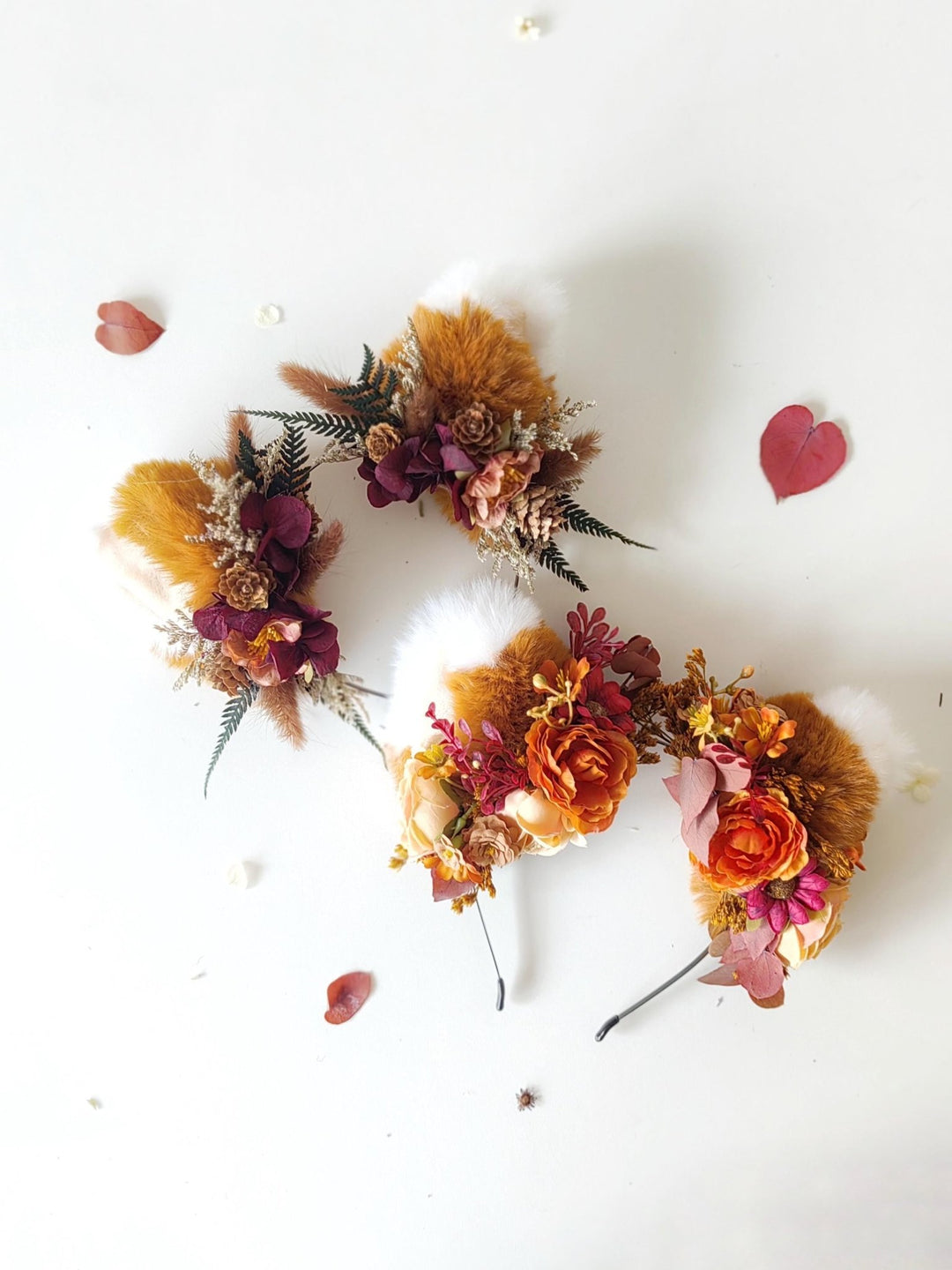 Fox Ears Headband: Fairytale Flower Crown, Kids Costume – handmade floral hair accessory by magaela