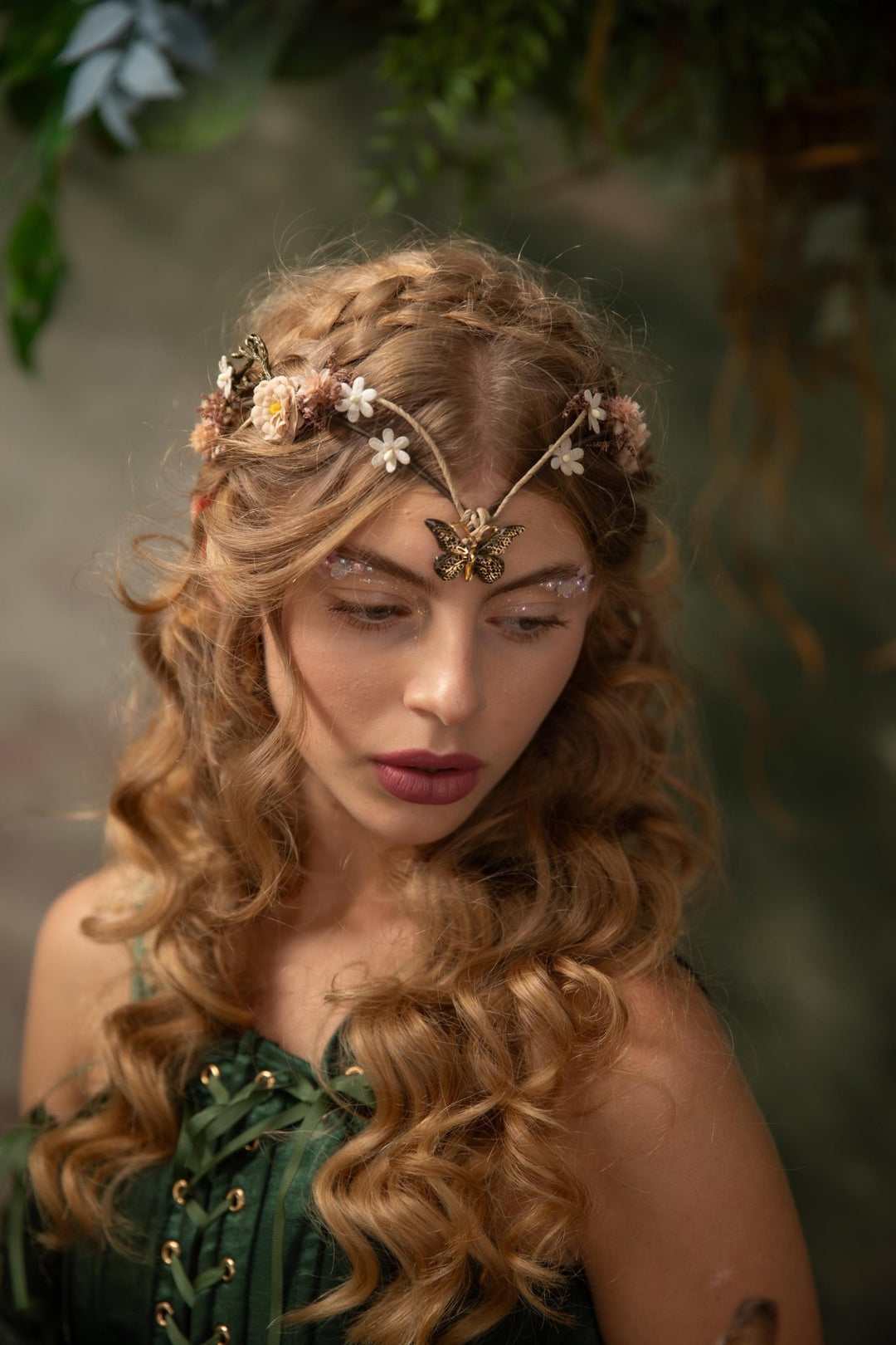 Vintage Floral Bridal Crown: Woodland Wedding Tiara – handmade floral hair accessory by magaela