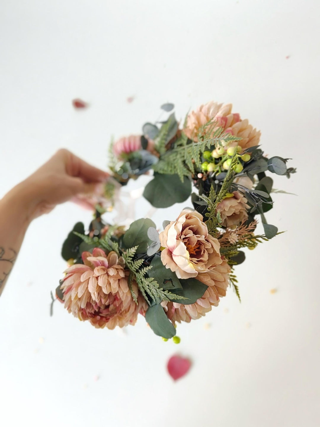 Boho Flower Hair Wreath: Autumn Wedding Bridal Crown – handmade floral hair accessory by magaela