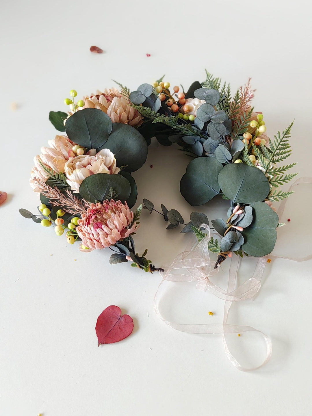 Boho Flower Hair Wreath: Autumn Wedding Bridal Crown – handmade floral hair accessory by magaela