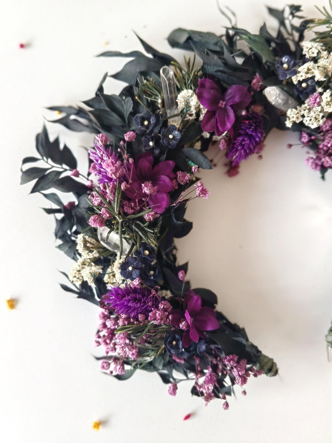 Purple Crystal Bridal Crown: Gothic Flower Headband, Halloween Wedding – handmade floral hair accessory by magaela