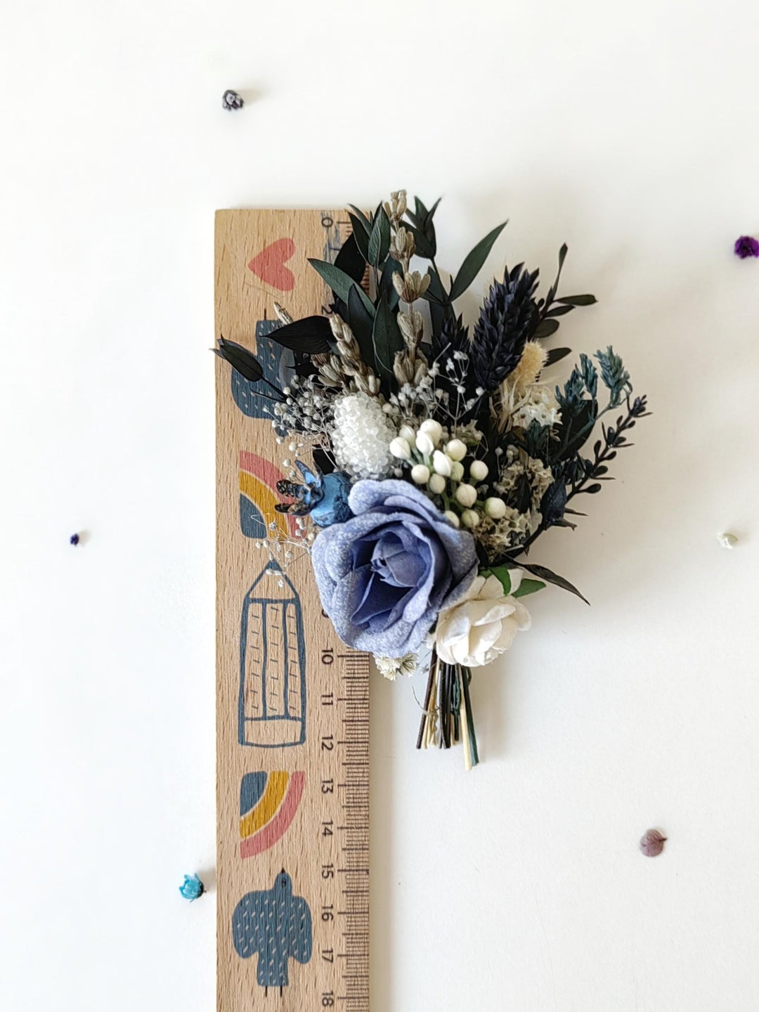 Blue Rose Boutonniere: Winter Wedding Corsage – handmade floral hair accessory by magaela