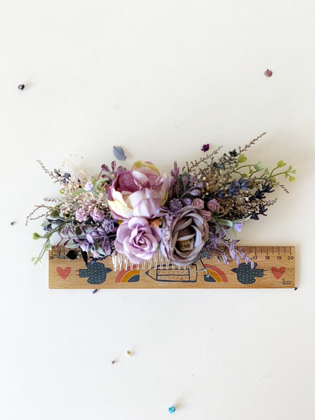 Purple Flower Hair Wreath and Comb: Boho Bridal Hair Accessories – handmade floral hair accessory by magaela