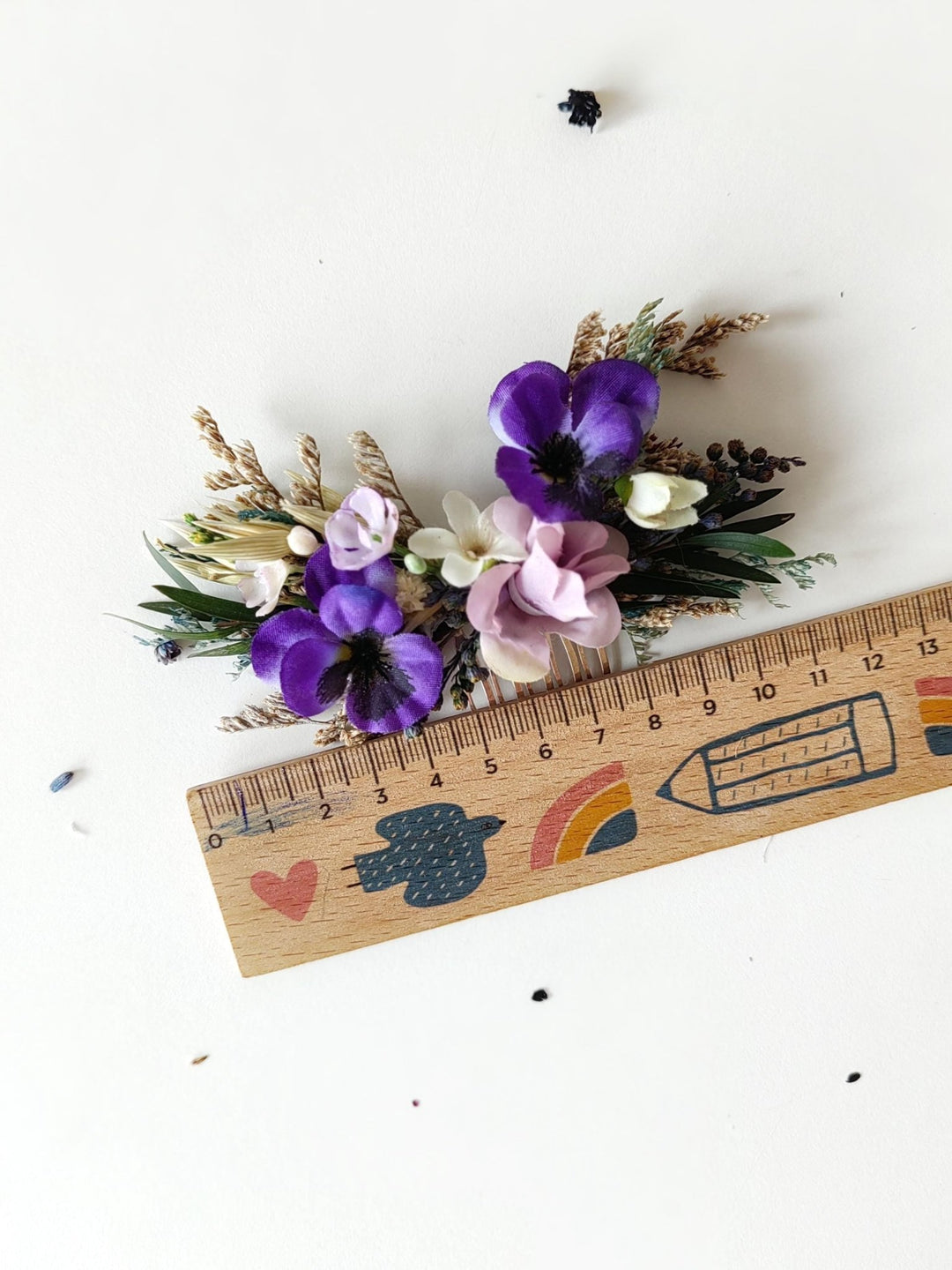 Violet Flower Hair Comb: Purple Bridal Hair Accessory – handmade floral hair accessory by magaela