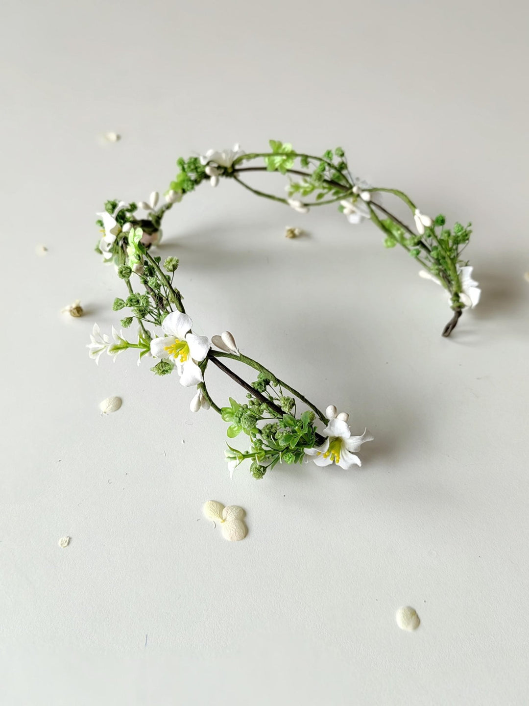 Butterfly Elven Tiara: Greenery Wedding Flower Crown – handmade floral hair accessory by magaela