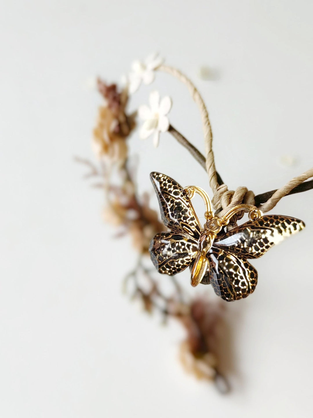 Vintage Floral Bridal Crown: Woodland Wedding Tiara – handmade floral hair accessory by magaela