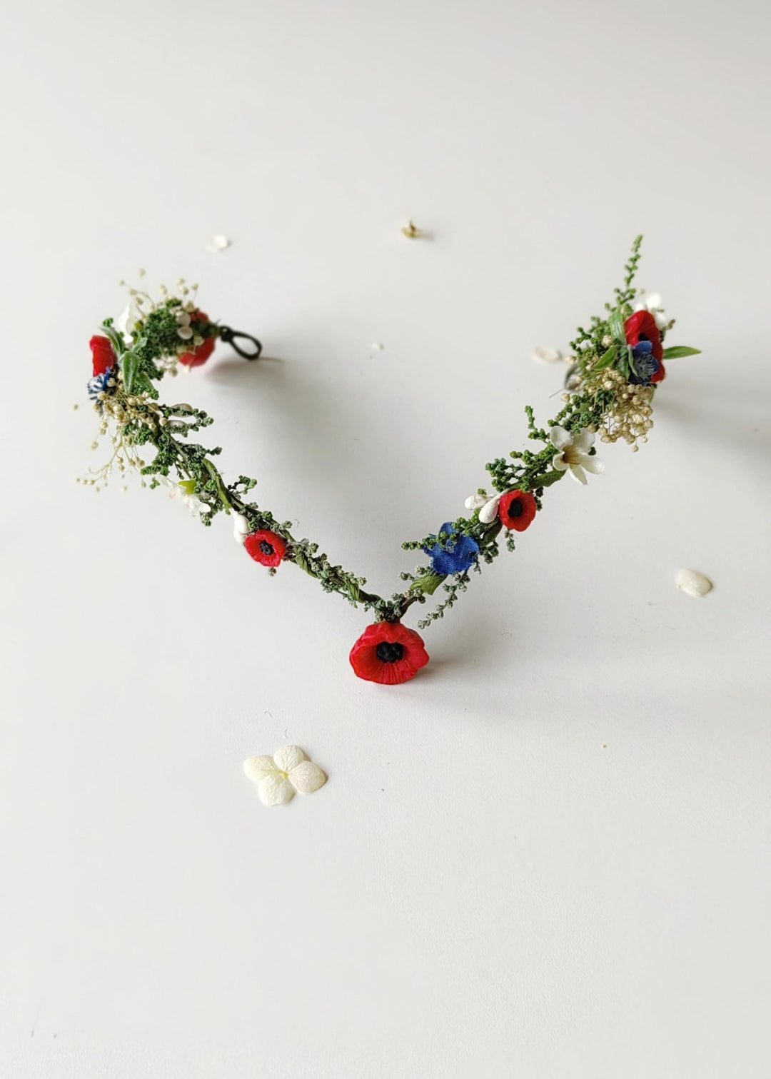 Wildflower Crown: Folk Elven Tiara, Poppy Flower Headpiece – handmade floral hair accessory by magaela