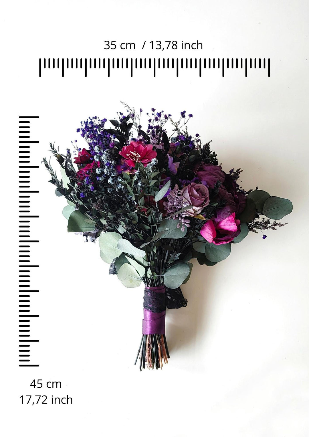 Purple Magenta Flower Bouquet: Autumn Gothic Wedding Bridal Bouquet – handmade floral hair accessory by magaela