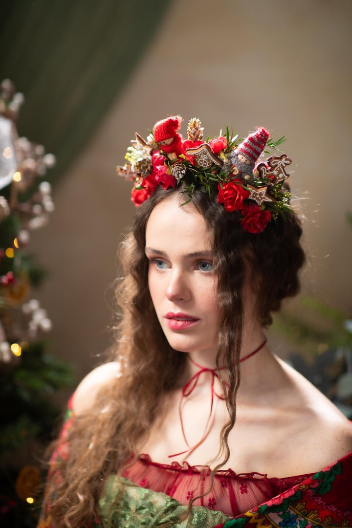 Hansel and Gretel Fairytale Christmas Headband: Limited Edition Floral Crown – handmade floral hair accessory by magaela