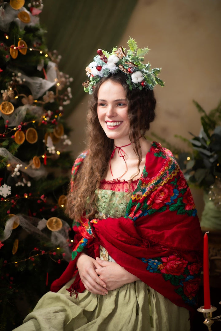 Nutcracker Gingerbread Headband: Fairytale Christmas Crown – handmade floral hair accessory by magaela