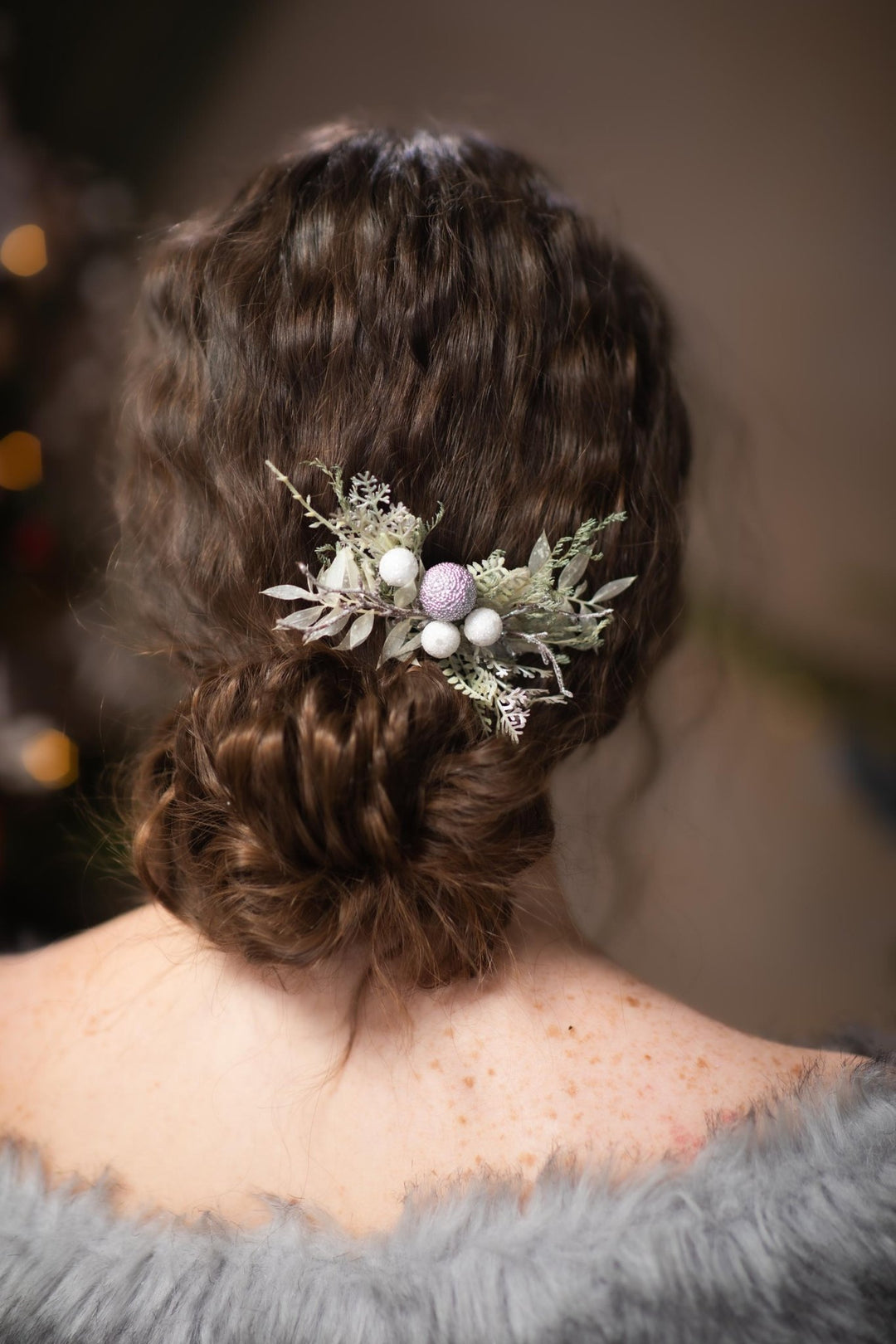 Winter Wedding Hair Comb & Pins: Glam Frozen Design – handmade floral hair accessory by magaela