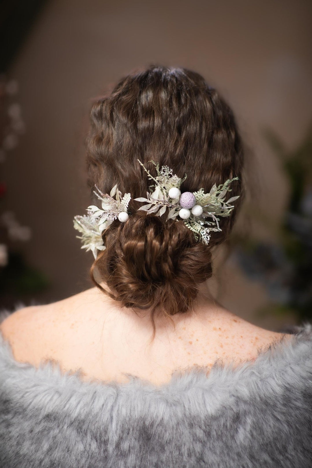 Winter Wedding Hair Comb & Pins: Glam Frozen Design – handmade floral hair accessory by magaela