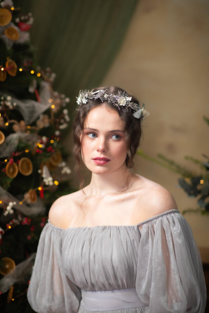 Glam Winter Hair Wreath: New Year's Eve Party Headpiece – handmade floral hair accessory by magaela