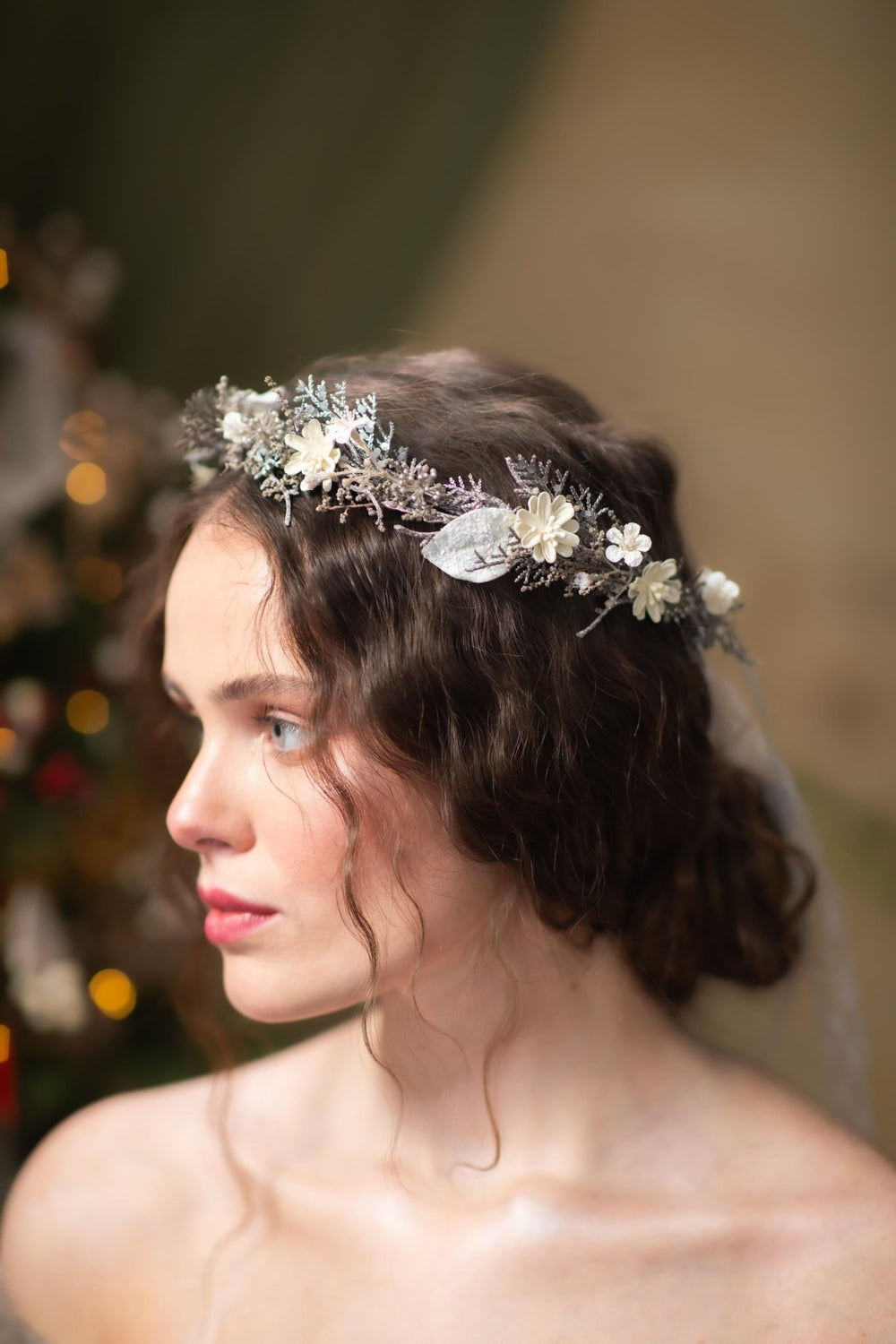 Glam Winter Hair Wreath: New Year's Eve Party Headpiece – handmade floral hair accessory by magaela