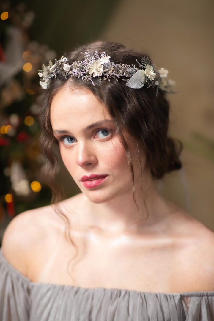Glam Winter Hair Wreath: New Year's Eve Party Headpiece – handmade floral hair accessory by magaela