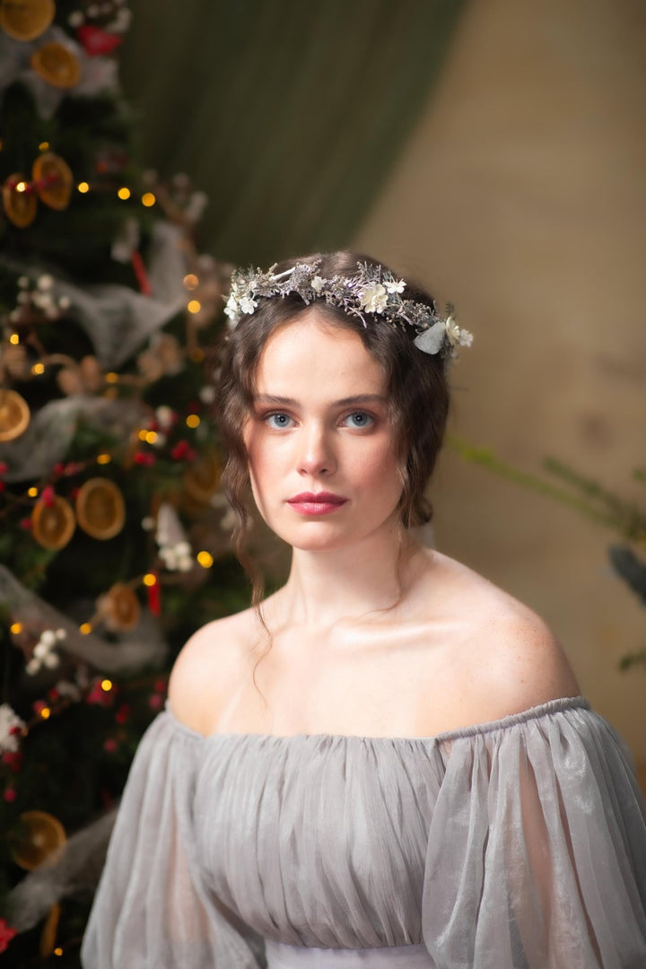 Glam Winter Hair Wreath: New Year's Eve Party Headpiece – handmade floral hair accessory by magaela