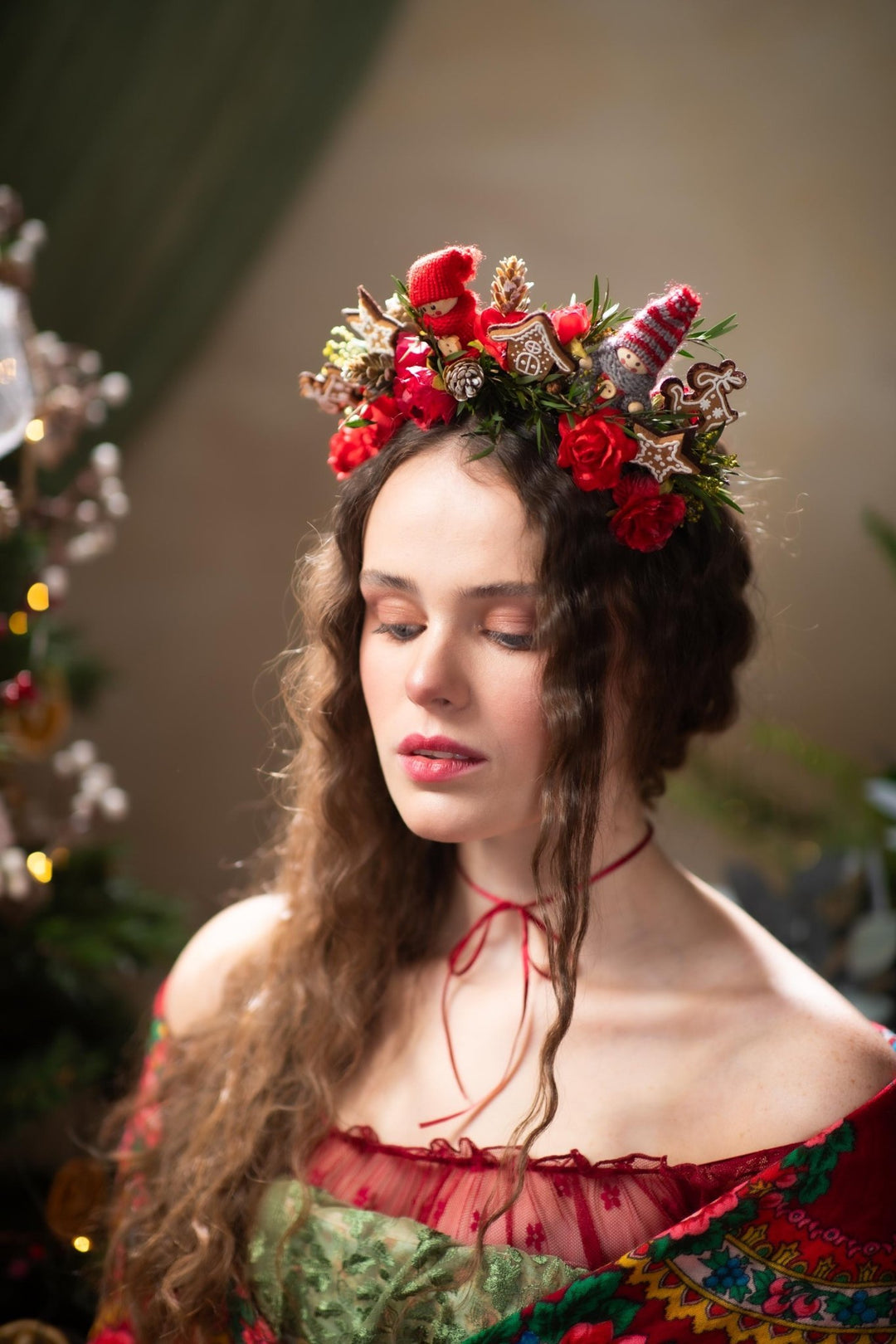 Hansel and Gretel Fairytale Christmas Headband: Limited Edition Floral Crown – handmade floral hair accessory by magaela
