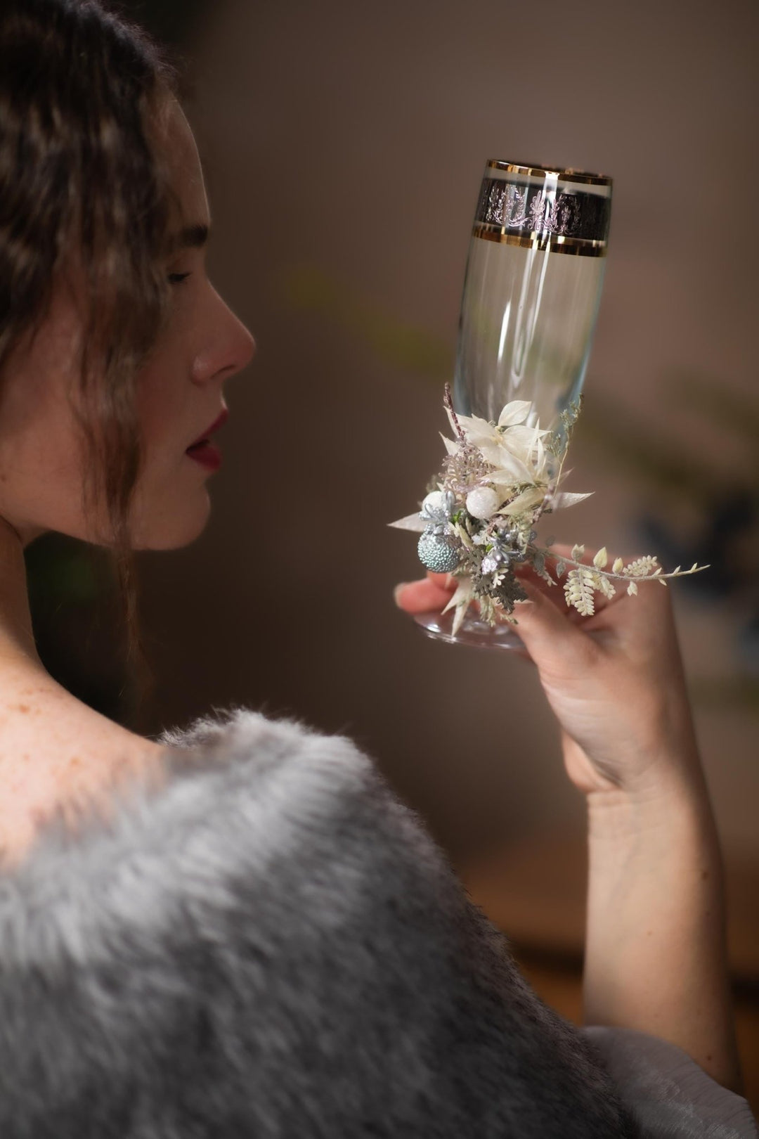 Floral Wedding Glasses Decoration: New Year's Eve Party Decor – handmade floral hair accessory by magaela