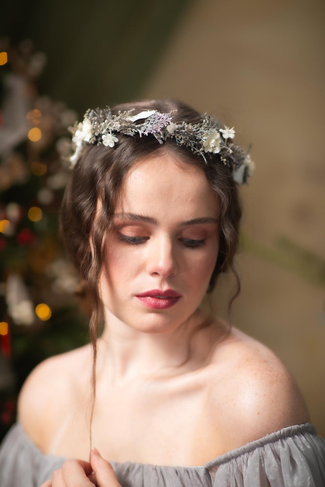 Glam Winter Hair Wreath: New Year's Eve Party Headpiece – handmade floral hair accessory by magaela