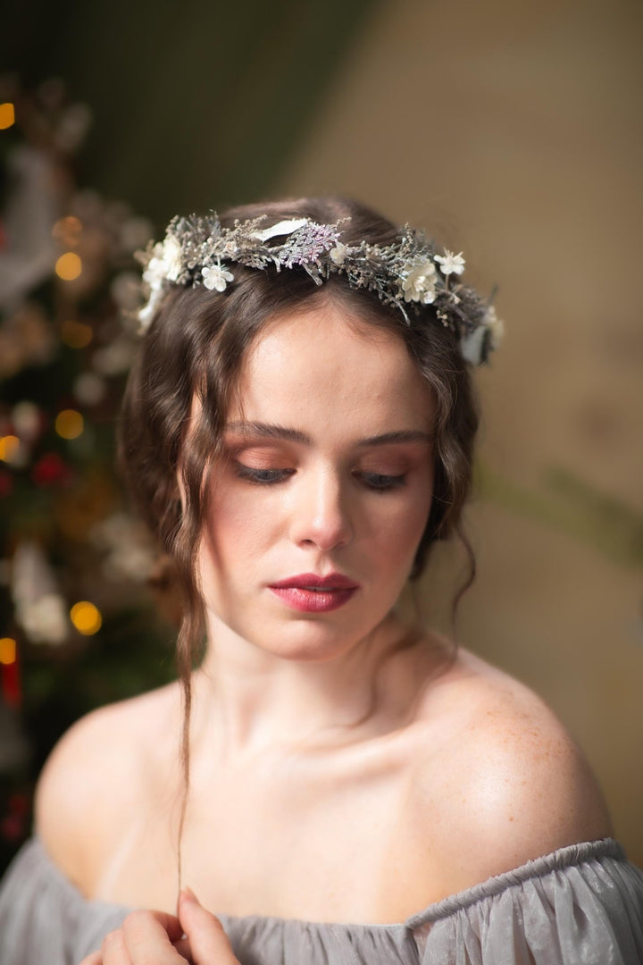 Glam Winter Hair Wreath: New Year's Eve Party Headpiece – handmade floral hair accessory by magaela