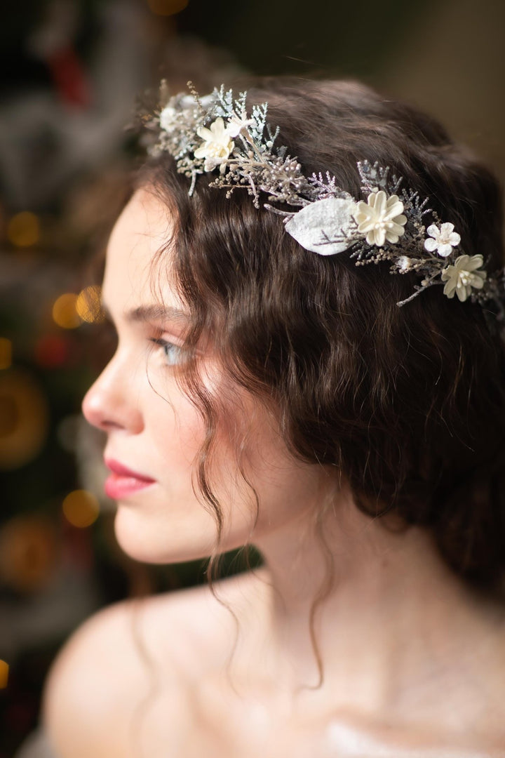 Glam Winter Hair Wreath: New Year's Eve Party Headpiece – handmade floral hair accessory by magaela