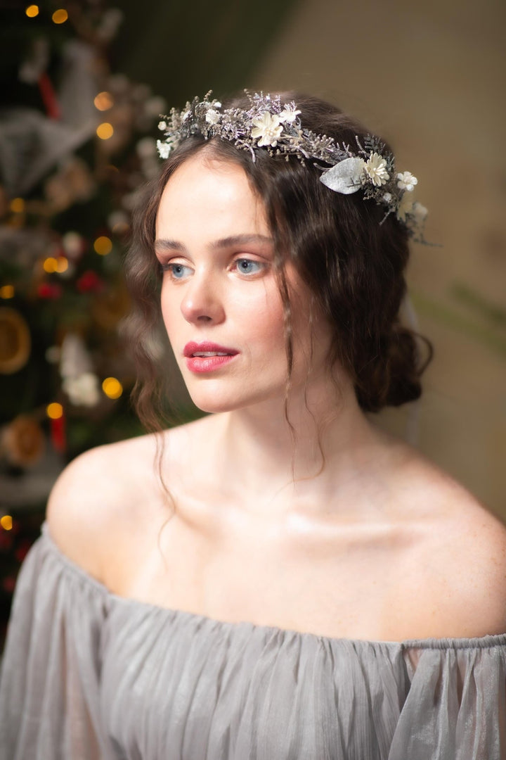 Glam Winter Hair Wreath: New Year's Eve Party Headpiece – handmade floral hair accessory by magaela