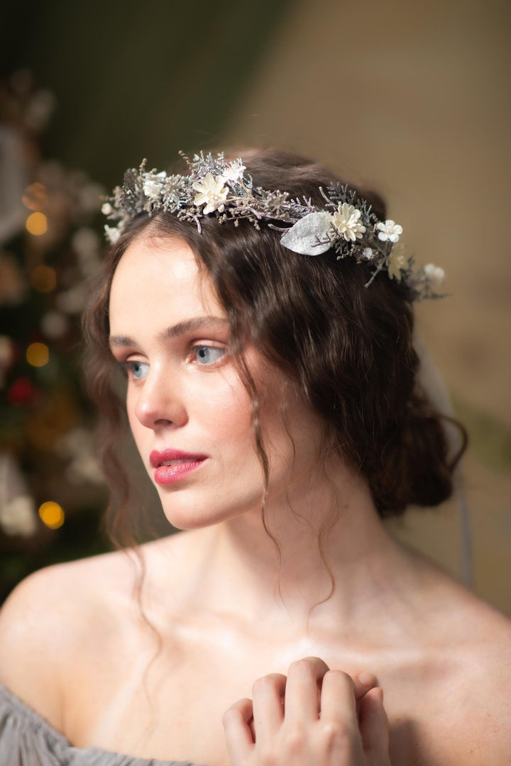 Glam Winter Hair Wreath: New Year's Eve Party Headpiece – handmade floral hair accessory by magaela
