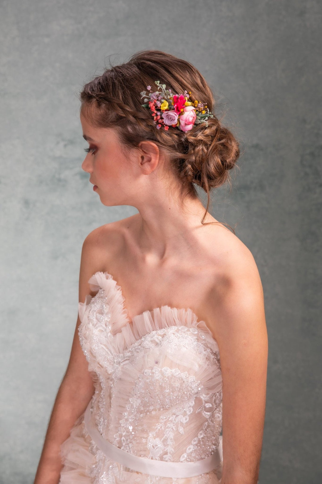 Colorful Floral Hair Comb: Boho Wedding Bridal Accessory – handmade floral hair accessory by magaela