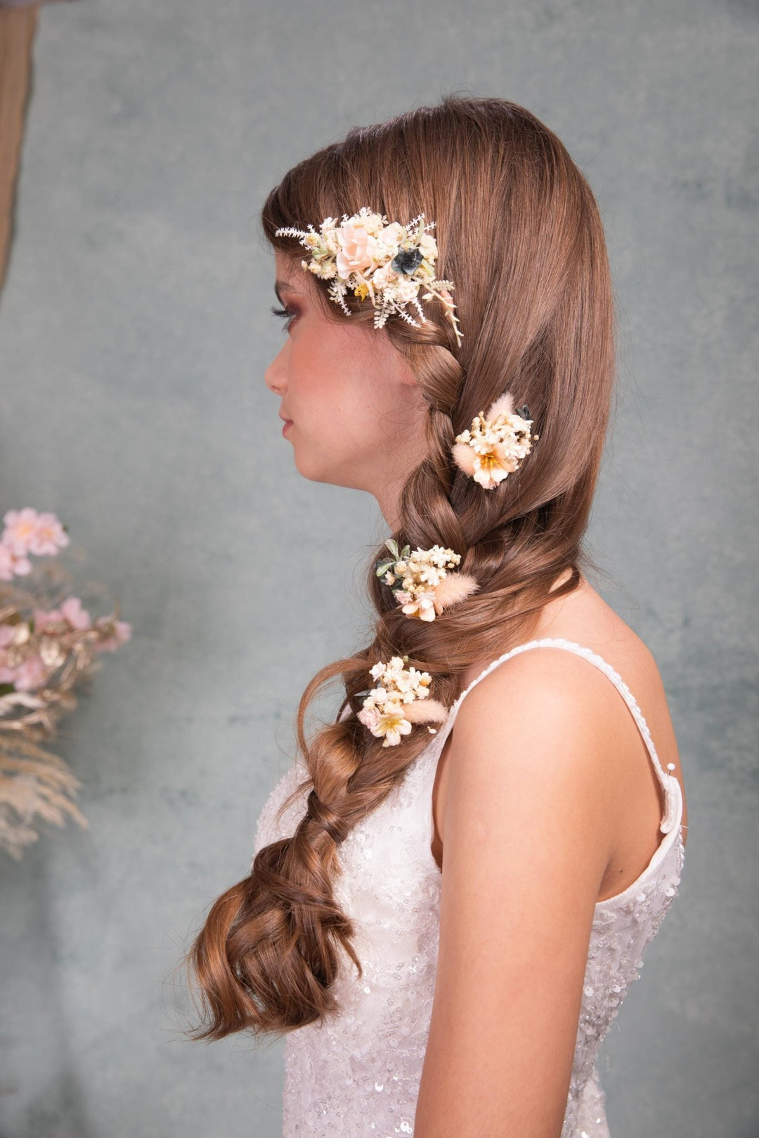 Pale Pink Flower Hair Comb: Bridal Hair Accessories – handmade floral hair accessory by magaela