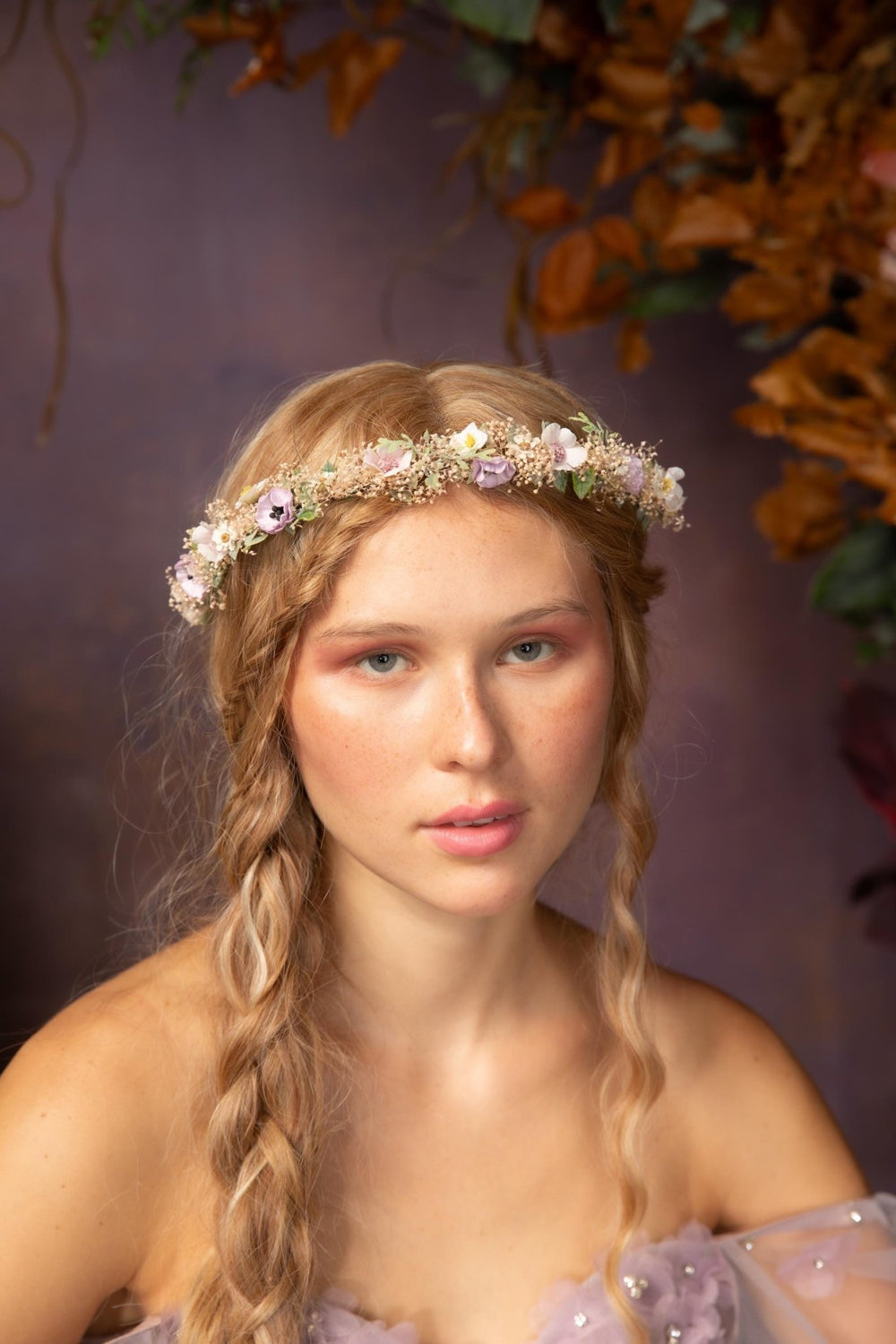 Pastel Flower Hair Crown: Romantic Bridal Headpiece – handmade floral hair accessory by magaela