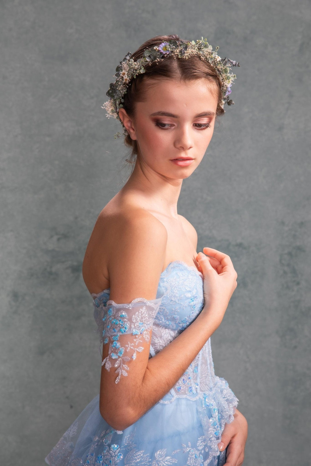 Daisy Eucalyptus Flower Wreath: Bridal Hair Accessory, Romantic Wedding – handmade floral hair accessory by magaela