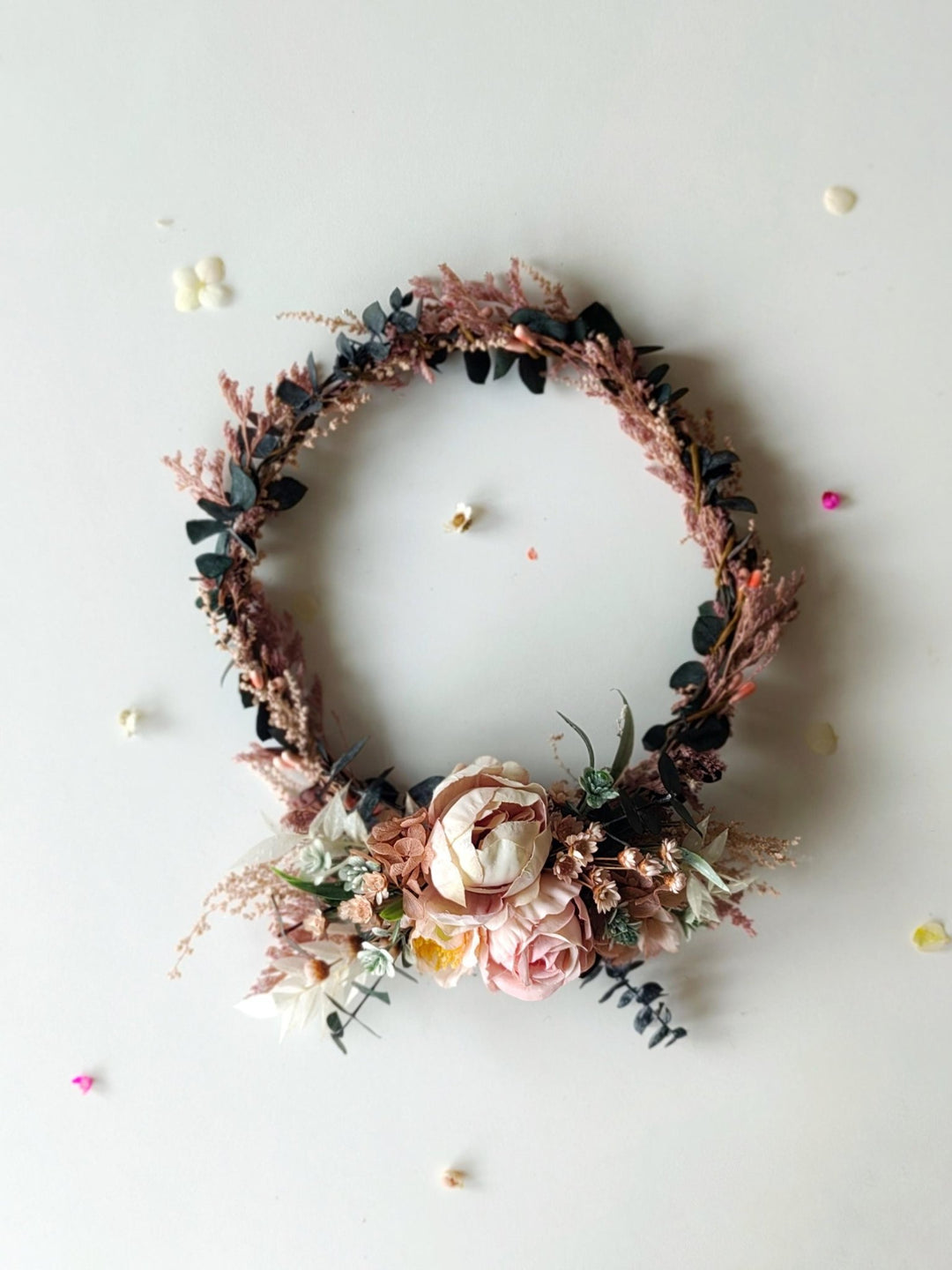Blush Flower Wedding Hair Wreath and Comb: Boho Bridal Hair Accessories – handmade floral hair accessory by magaela