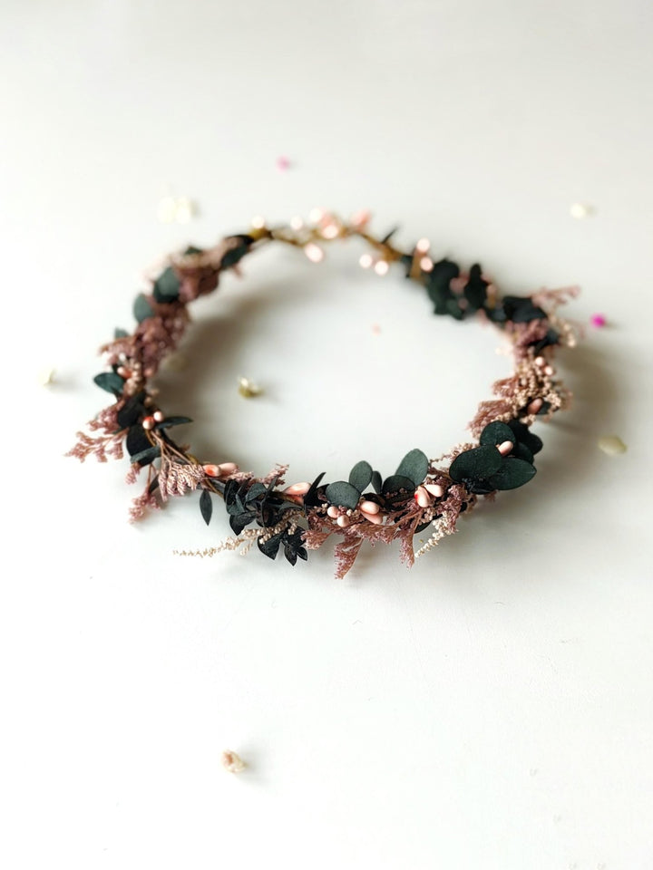 Blush Flower Wedding Hair Wreath and Comb: Boho Bridal Hair Accessories – handmade floral hair accessory by magaela