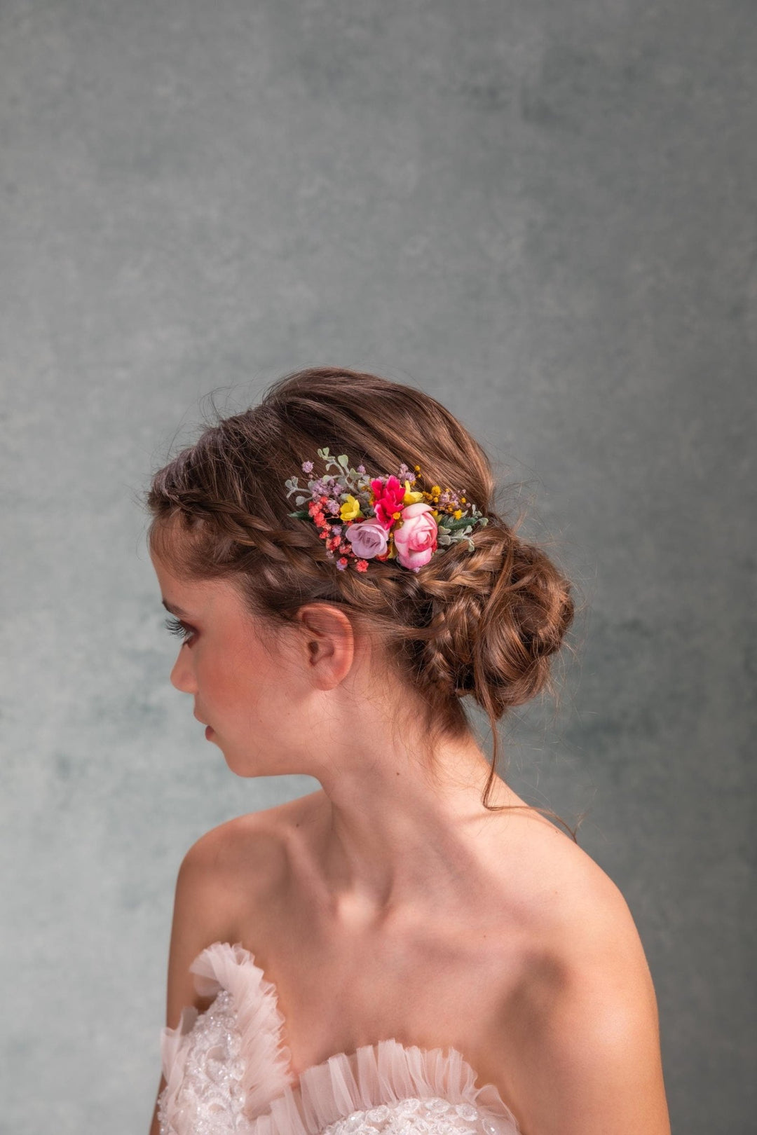 Colorful Floral Hair Comb: Boho Wedding Bridal Accessory – handmade floral hair accessory by magaela