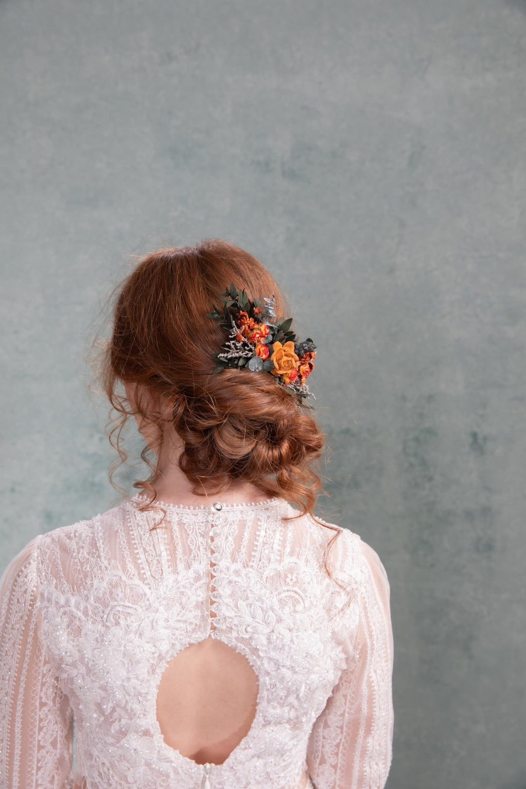 Terracotta Rose Hair Comb: Romantic Boho Autumn Wedding Hair Accessory – handmade floral hair accessory by magaela