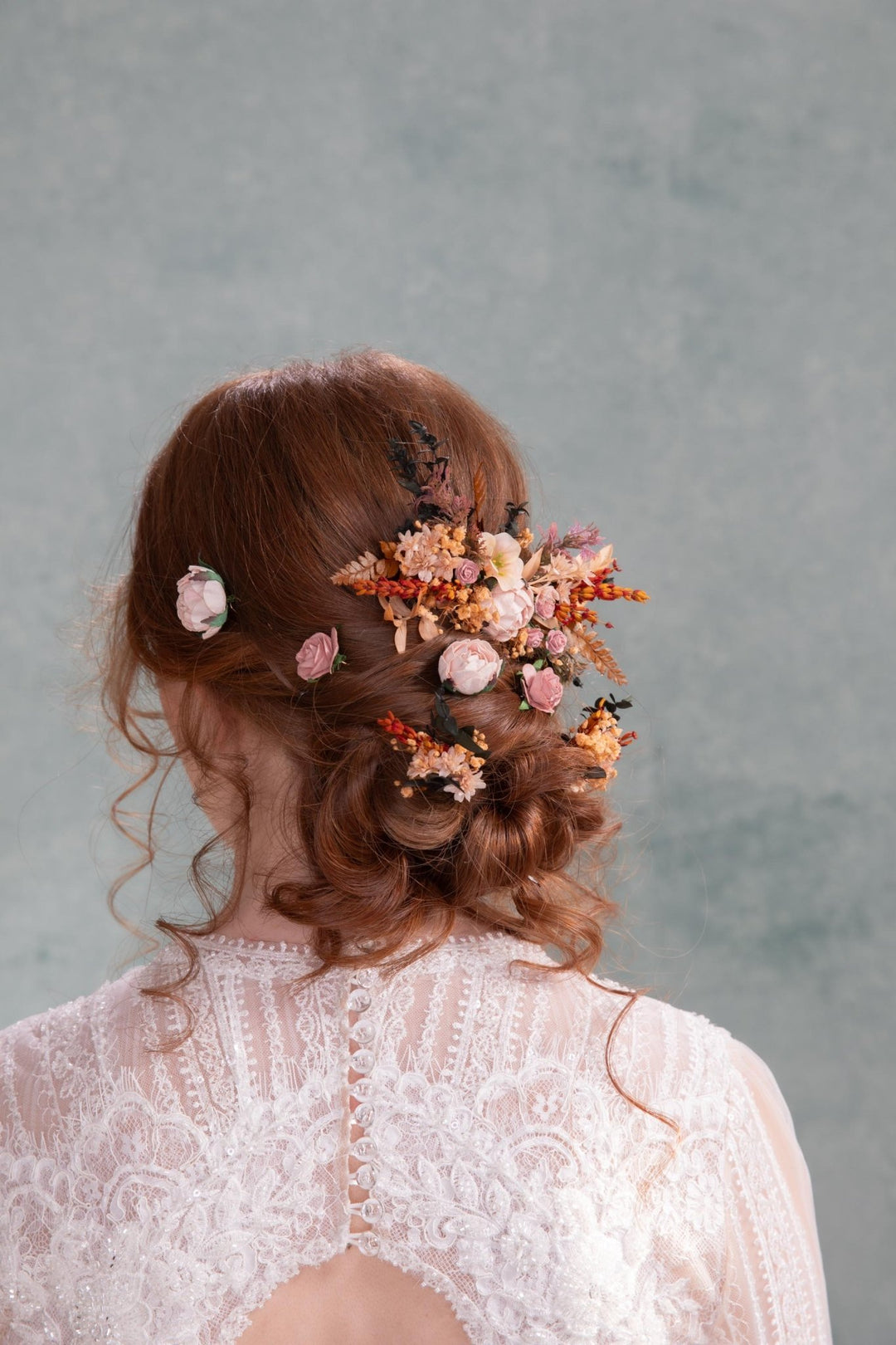 Blush Wedding Hair Pins: Romantic Flower Bridal Hairpiece – handmade floral hair accessory by magaela
