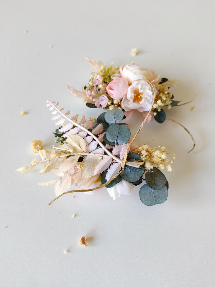 Blush Peony Wedding Glass Decoration: Romantic Bridal Decor – handmade floral hair accessory by magaela